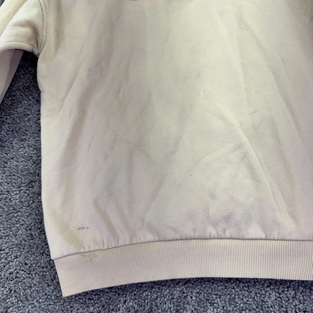 Nike Hoodie Womens XS Beige Fleece Pullover Pockets Small Swoosh Logo Casual